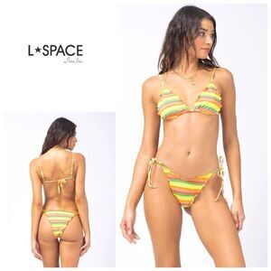 New. L*SPACE stripe bikini set. Maggie top/ Roger bitsy bottom. Small. Retails $
